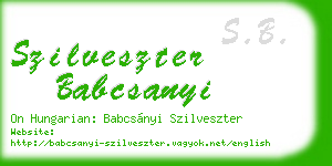 szilveszter babcsanyi business card